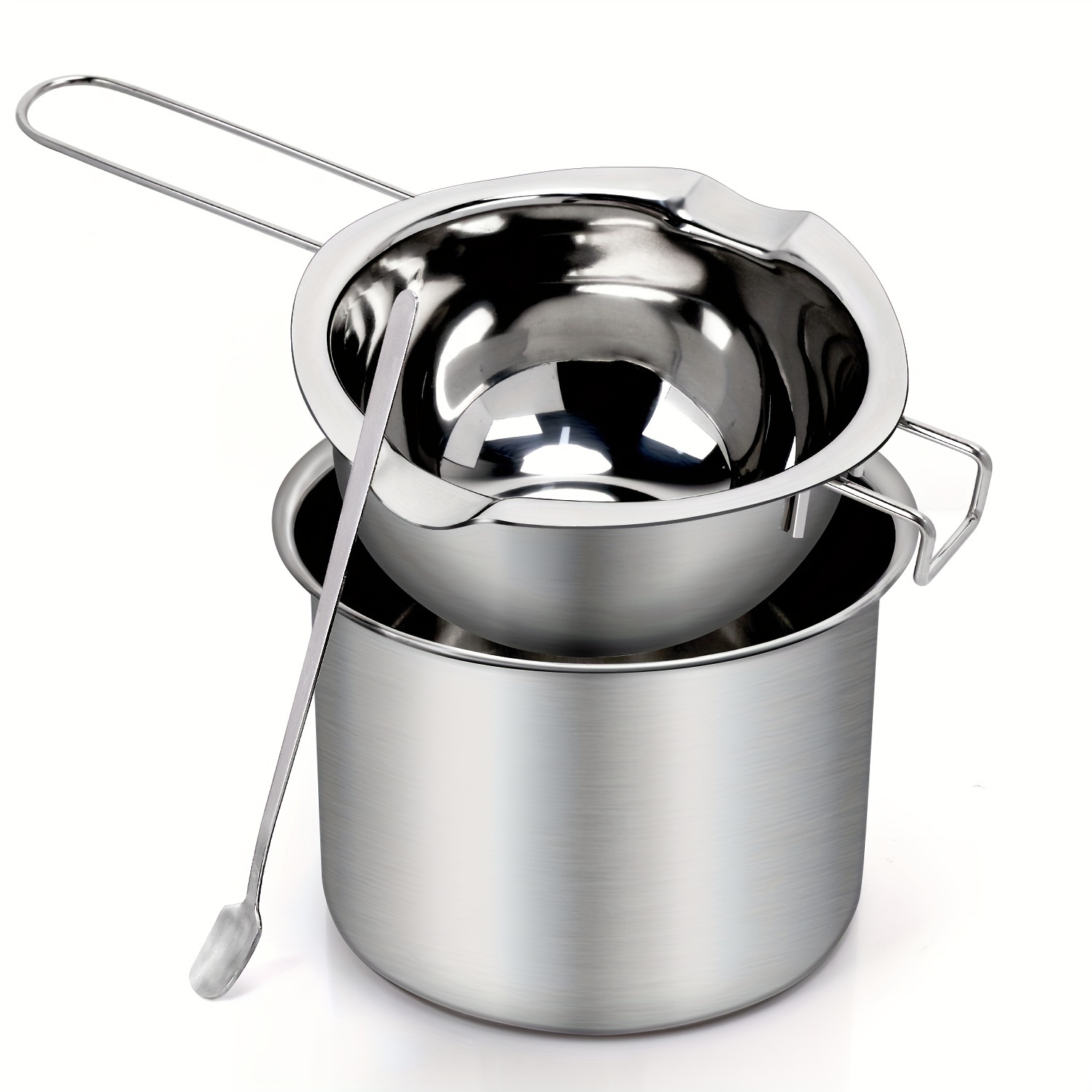 Candle Making Kit For Beginners - 3Pcs Stainless Steel Melting Pot Set,