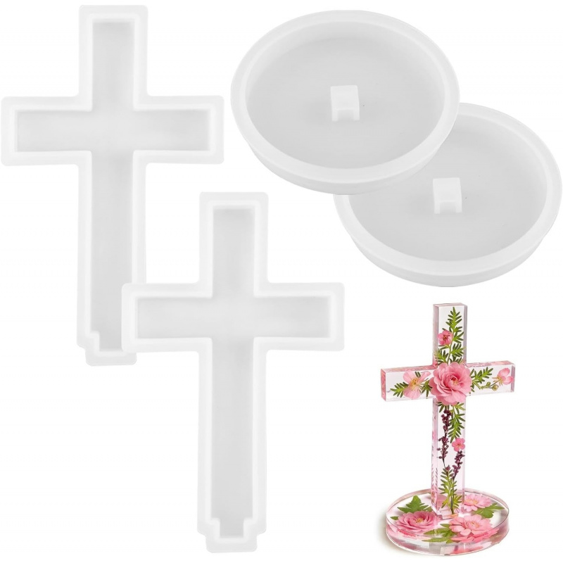 Candle Making Tools - Two silicone molds with a base