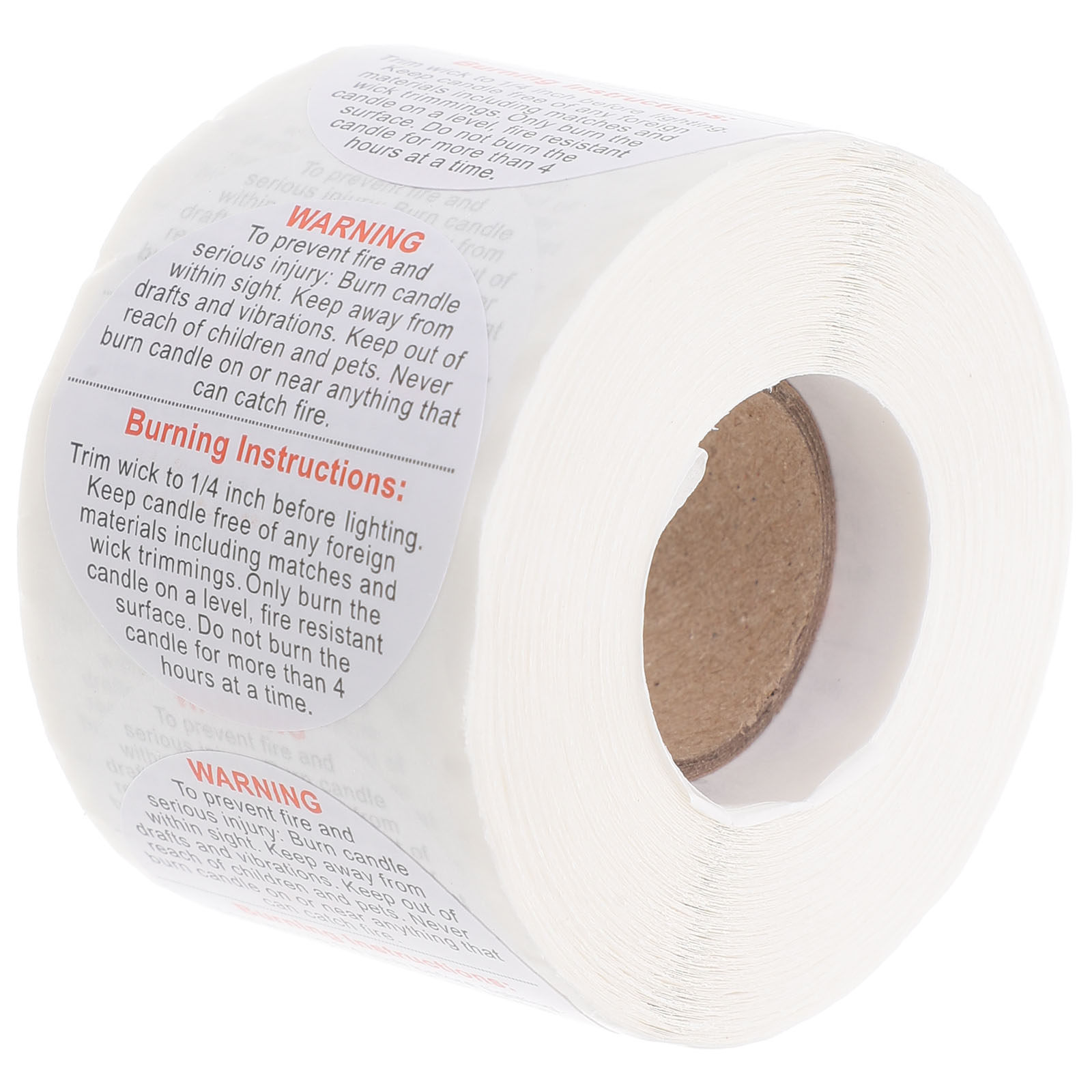 Candle Warning Label - Warning Labels Round Self Adhesive Safety