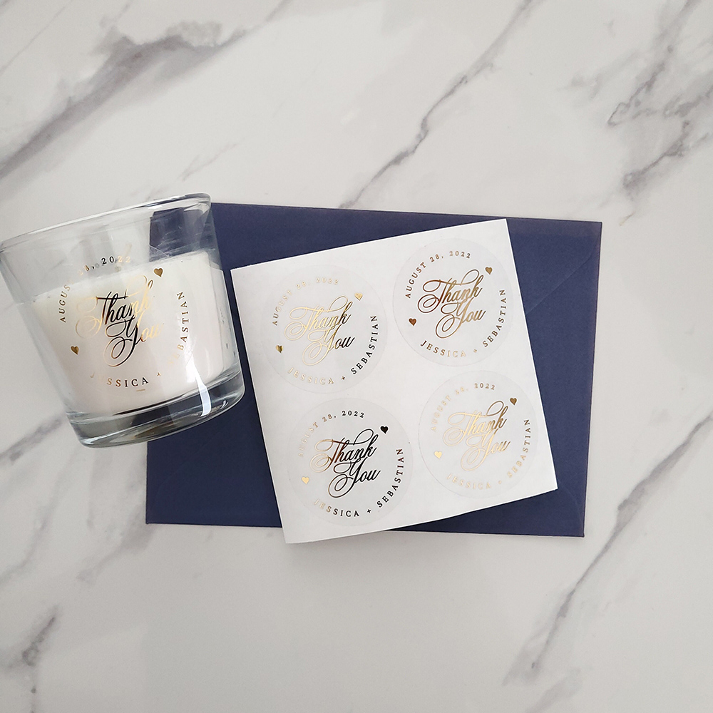 50pcs Custom Gold Foil Sticker - Candle Warning Label review and price