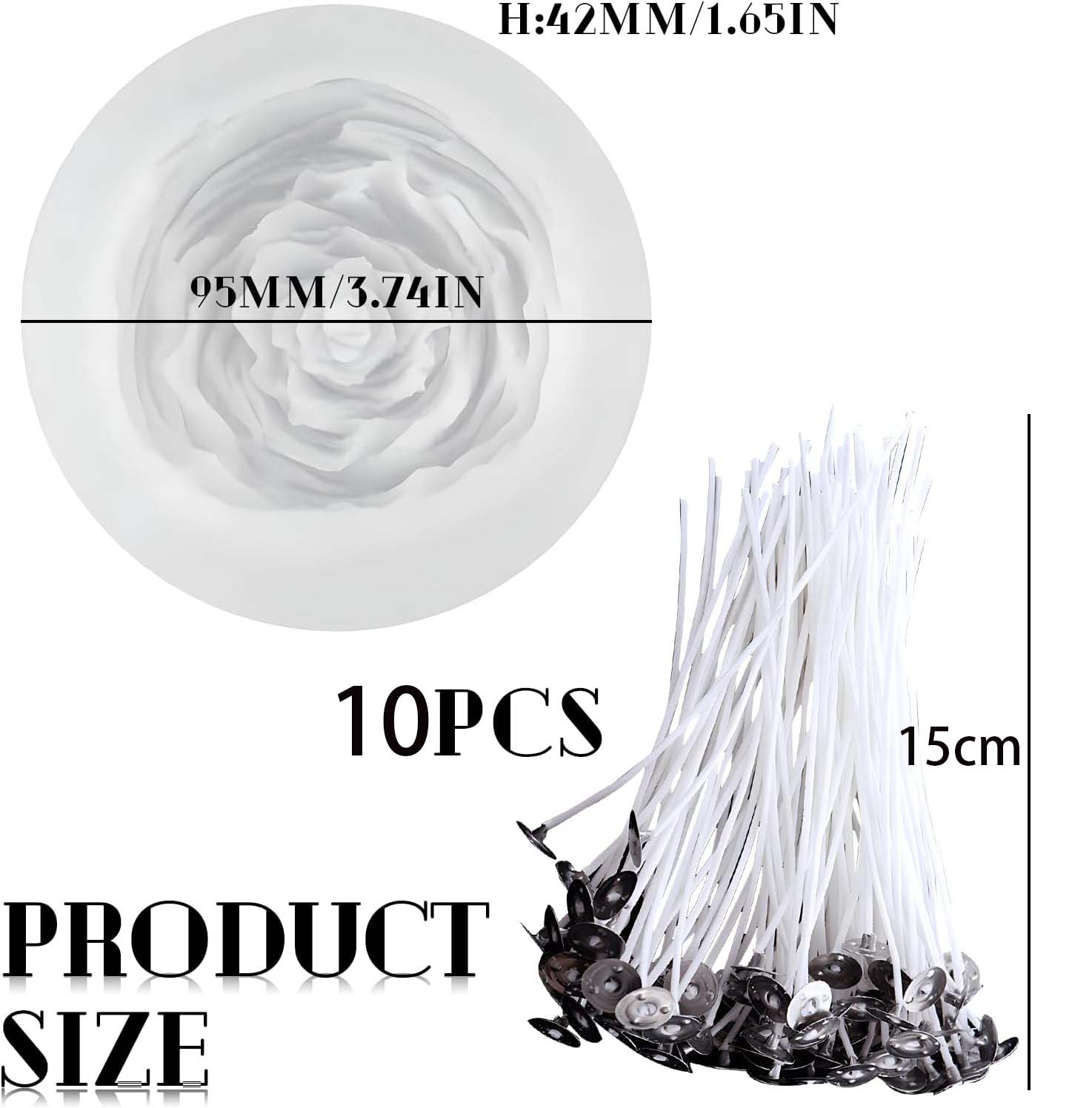 Silicone 3D Peony Candle Mould - Candle Warning Label review and price