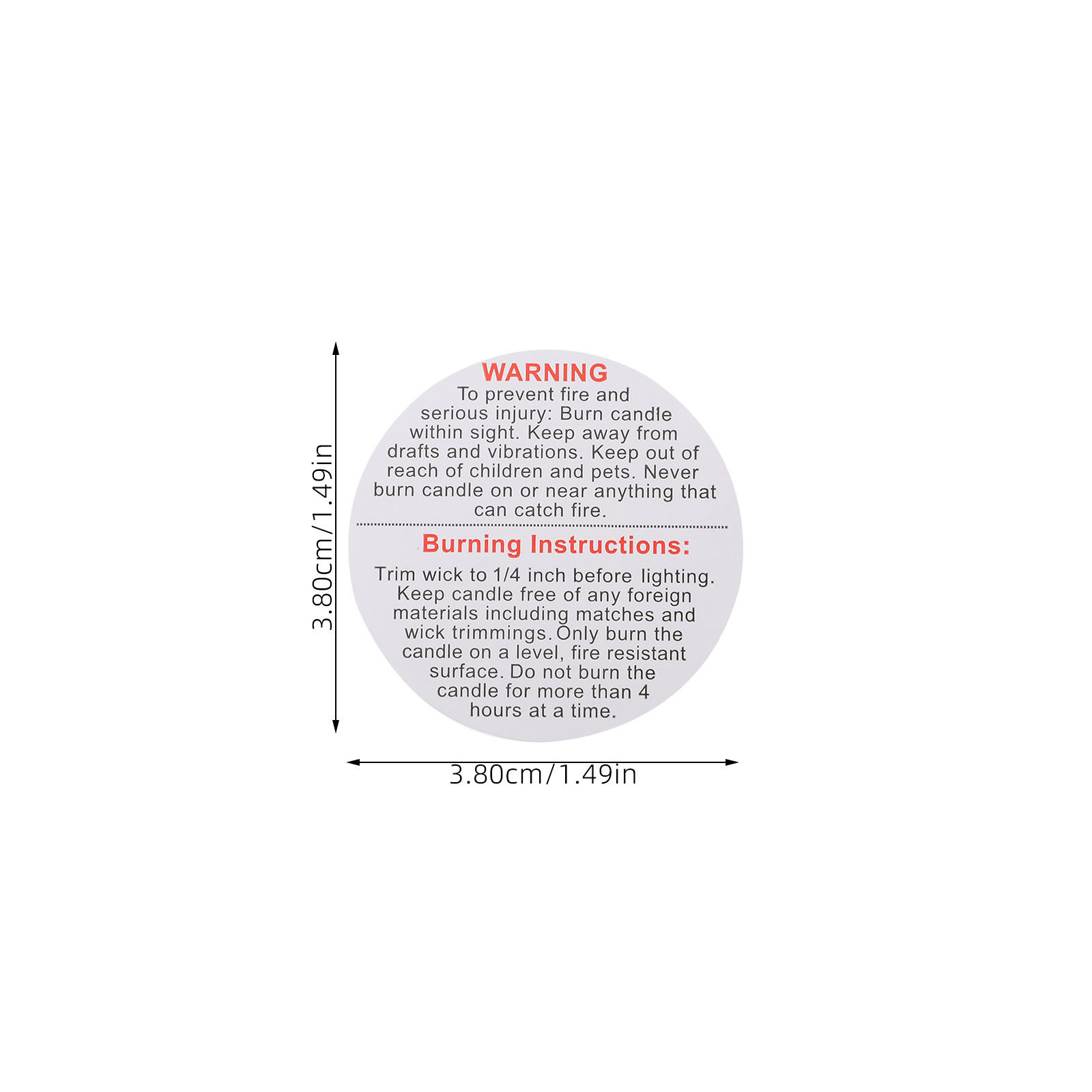 Warning Labels Round Self Adhe - Candle Warning Label review and price