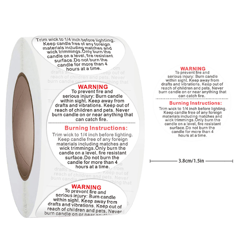 1Roll Fragile Stickers Candle  - Candle Warning Label review and price